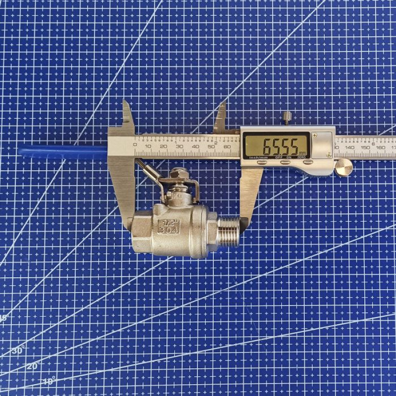 Кран кульовий DN 15 (1/2") муфтовий різьба зовнішня/внутрішня двоскладовий нержавіючий [90502] Armaval