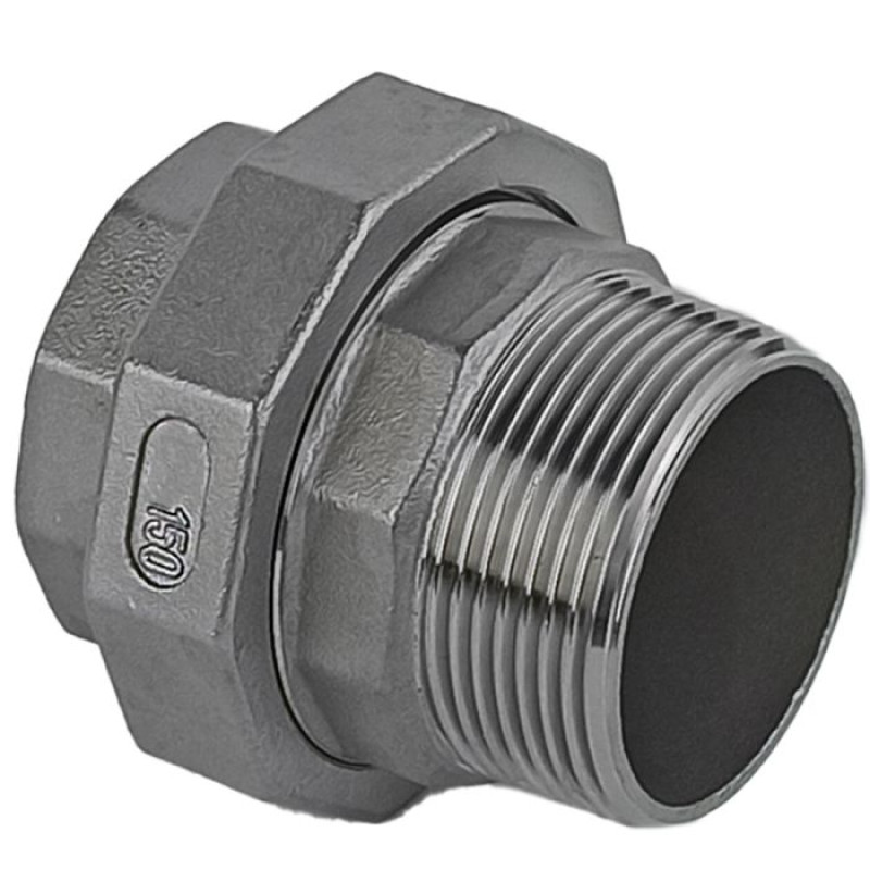Муфта американка DN 40 (1 1/2") 20 бар різьба внутрішня/зовнішня з прокладкою PTFE пряма нержавіюча [97372] Armaval