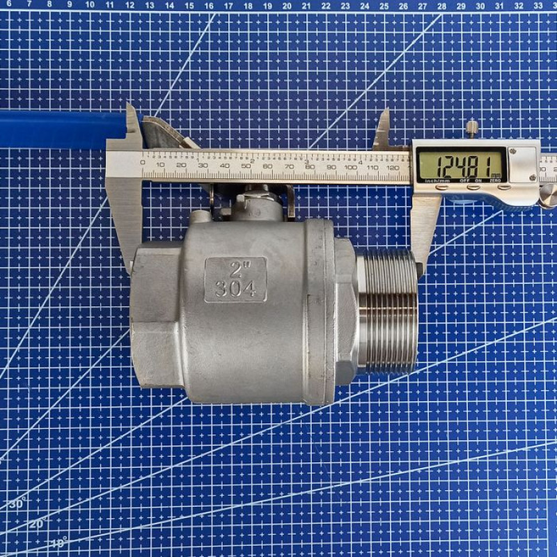 Кран кульовий DN 50 (2") муфтовий різьба зовнішня/внутрішня двоскладовий нержавіючий [90507] Armaval