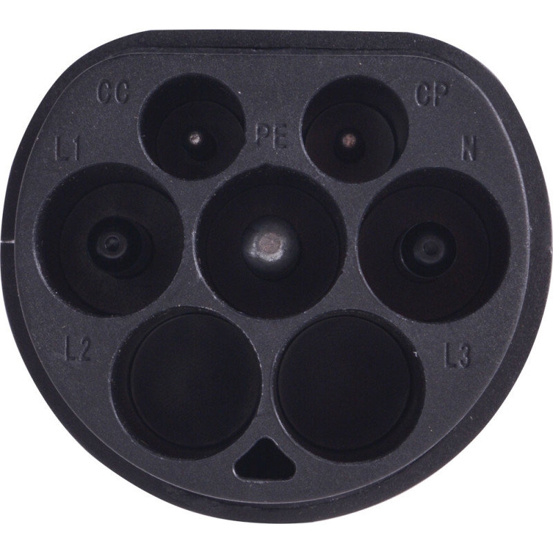 Адаптер перехідник із T2 на T1 32А 230В моноліт IP55 [p085101] E.NEXT e.charge.adapter.T2-T1