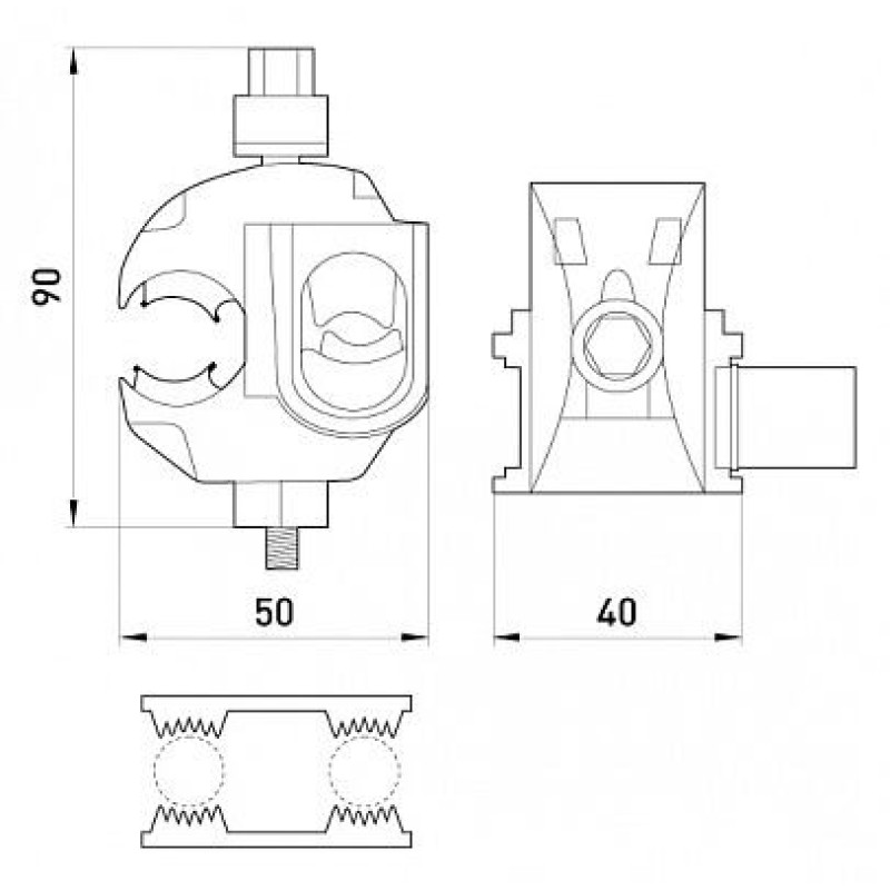 Проколює затиск e.pricking.clamp.pro.16.50.16.50, (AsXS) 16-50*16-50кв.мм, Enext [p028009]