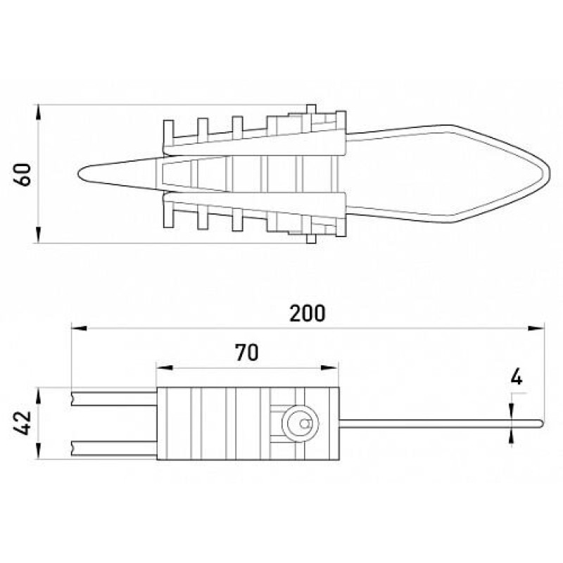Анкерний ізольований затиск e.i.clamp.pro.la.1.s4 з жорсткою скобою, Enext [p025004]