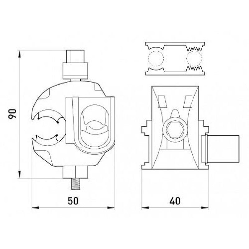 Проколює затиск e.pricking.clamp.pro.4.35.50.150,4-35 кв.мм/50-150кв.мм, Enext [p028006]