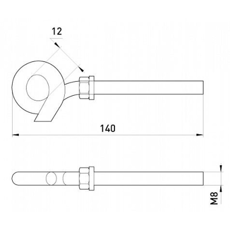 Напівзакритий анкерний гак e.anchor.hook.pro.M8.12.140 (lhH-12140) Enext [p037013]