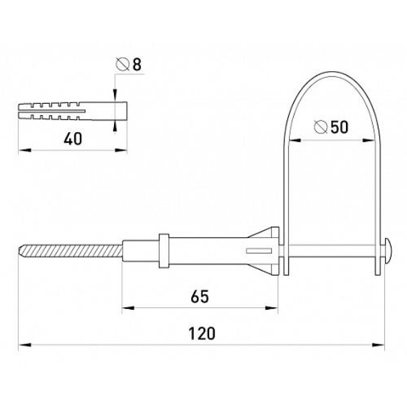Дюбель з хомутом e.holder.pro.s під гвинт, Enext [p046002]