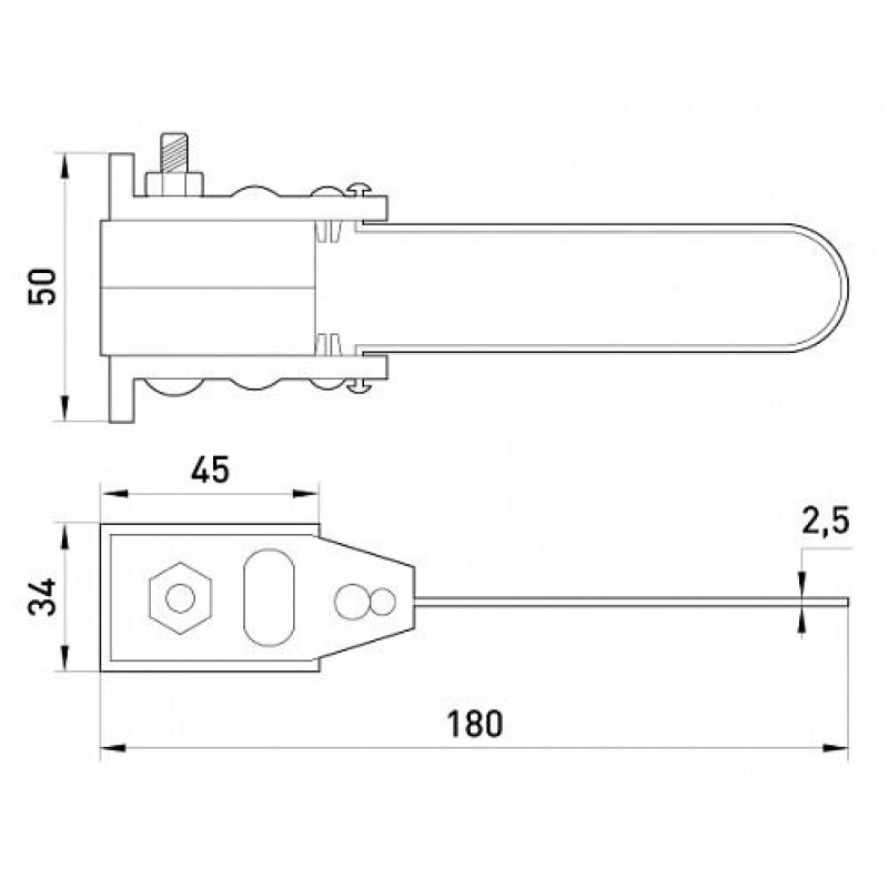 Анкерний ізольований затиск e.i.clamp.si.2.16.35, з дротяною скобою, Enext [p025101]