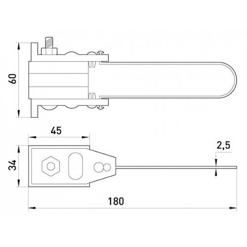 Анкерний ізольований затиск e.i.clamp.si.4.16.35, з дротяною скобою, Enext [p025102]