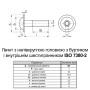 М6х45 10.9 винт с буртиком цинк белый частичная резьба L24 шаг 1 [5I20L00005I260452L] полукруглая HX4 Metalvis