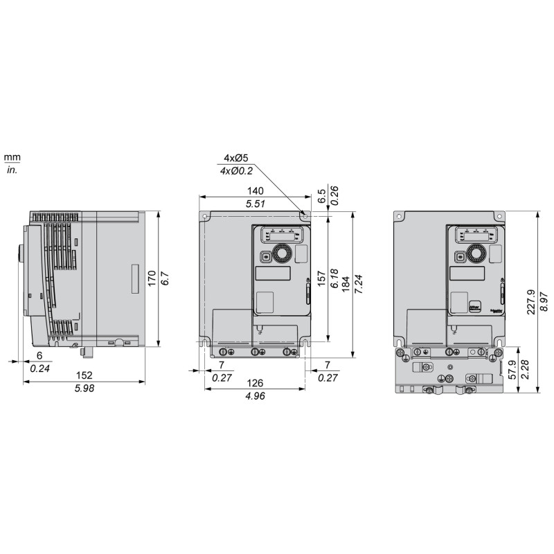 Преобразователь частоты 3Ф 7,1A 3кВт 500В [ATV320U30N4C412] ATV320 Solar Schneider Electric
