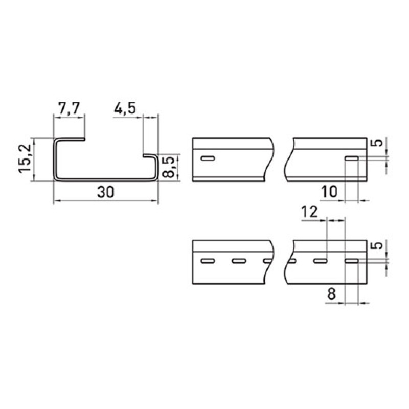DIN-рейка 35x15x1,5мм L=1м перфорована [s023004] G-подібна e.din.stand.rail.301 E.NEXT