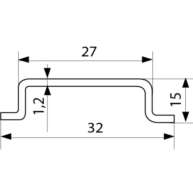 DIN-рейка 35x15x1,2мм L=1м перфорована [A0150010101] TH(TS)-35-1,5 АСКО