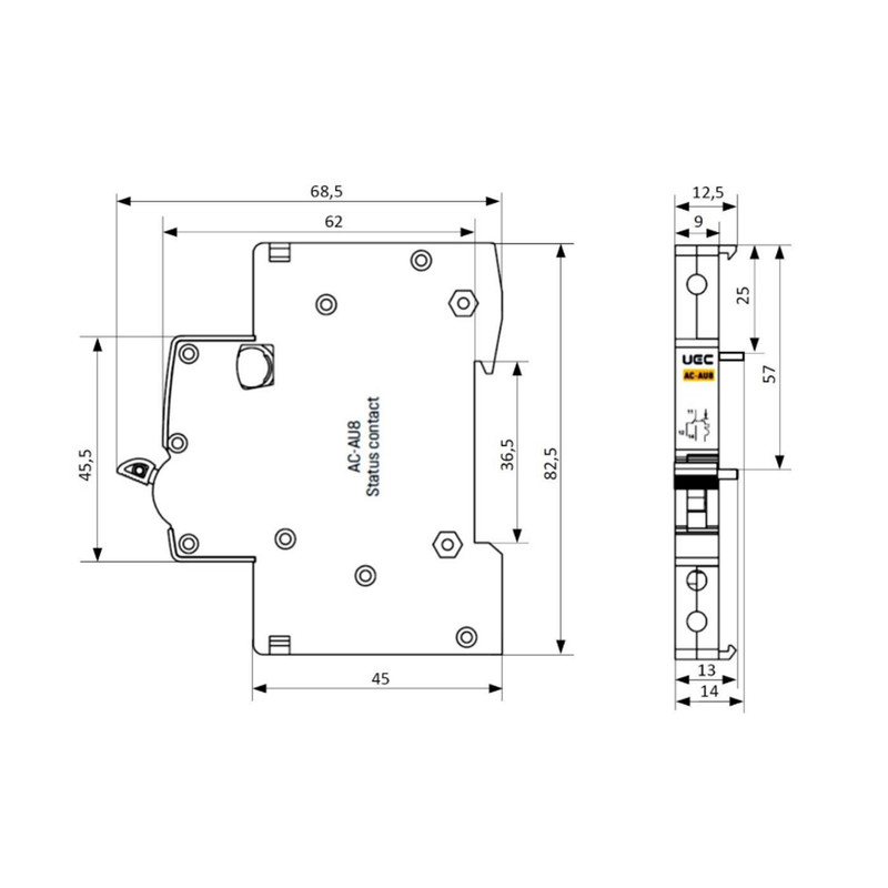 Дополнительный контакт 1NO+1NC для SB-M8 [AC-AU8] AU8 UEC