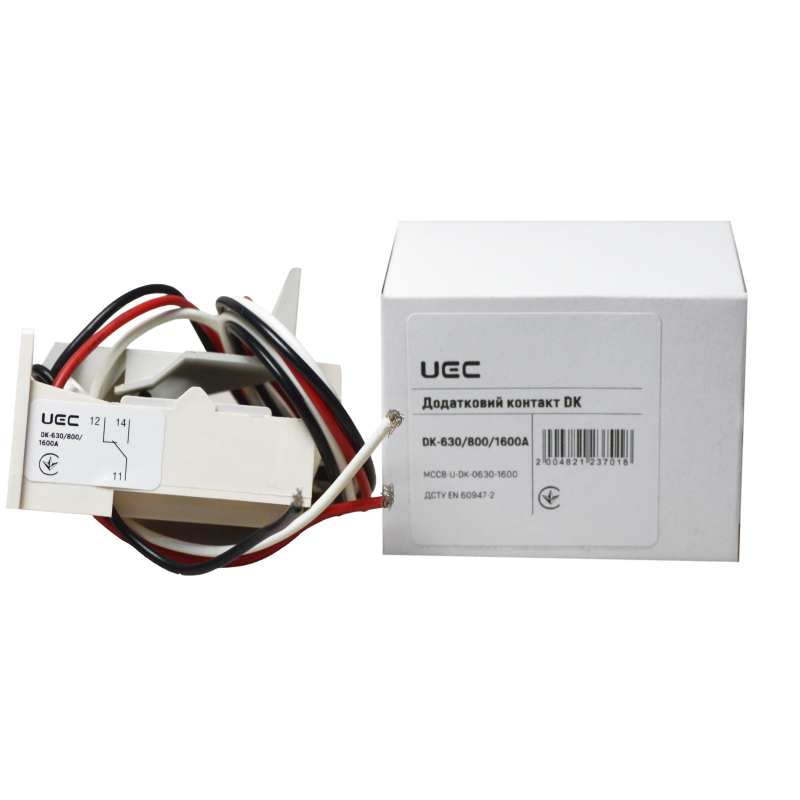 Додатковий контакт DК-630/800/1600А для PCB40/43 [MCCB-U-DK-0630-1600] UEC