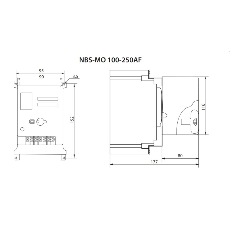 Мотор-привід для NBS 100-250AF AC 220V [4673231] NBS-MO 100-250AF ETI
