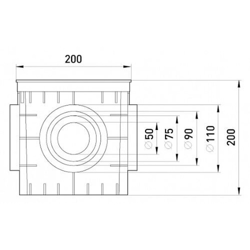 Колодец кабельный пластиковый e.manhole.200.200.200.cover, 200х200х200мм с крышкой, Enext [cp202020]
