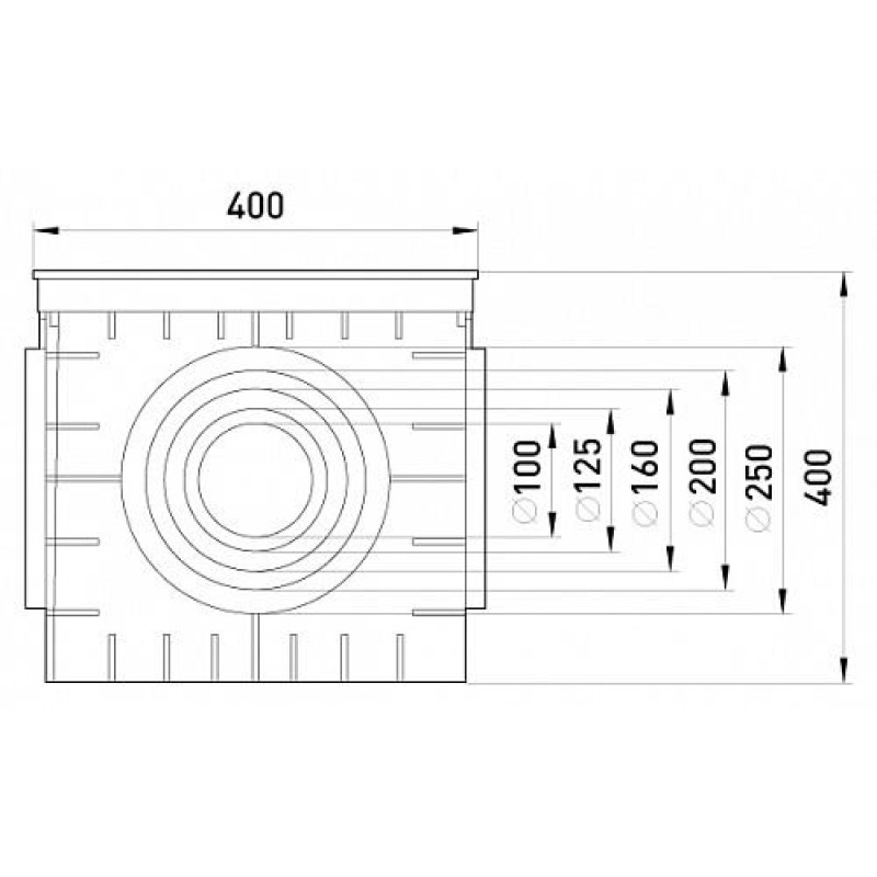 Колодец кабельный пластиковый e.manhole.400.400.400.cover, 400х400х400мм с крышкой, Enext [cp404040]