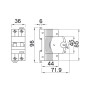 Диференційний вимикач 1P+N 16A 30мА "C" тип AC [GW94107] COMPACT RCBO GEWISS