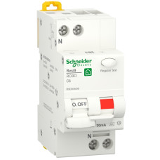 Дифференциальный выключатель 1P+N 6A 30мA 6кA "C" тип А [R9D55606] RESI9 Schneider Electric