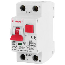 Дифференциальный выключатель 1P+N 10А 10мА "С" тип A [p0720002] E.NEXT e.rcbo.pro.2.C10.10
