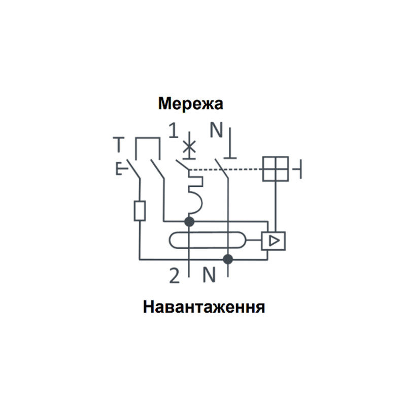 Дифференциальный выключатель 2P 6A 30mA 6kA "C" тип A [RCBO60-2-006-C-030-A] SB-R9NE UEC