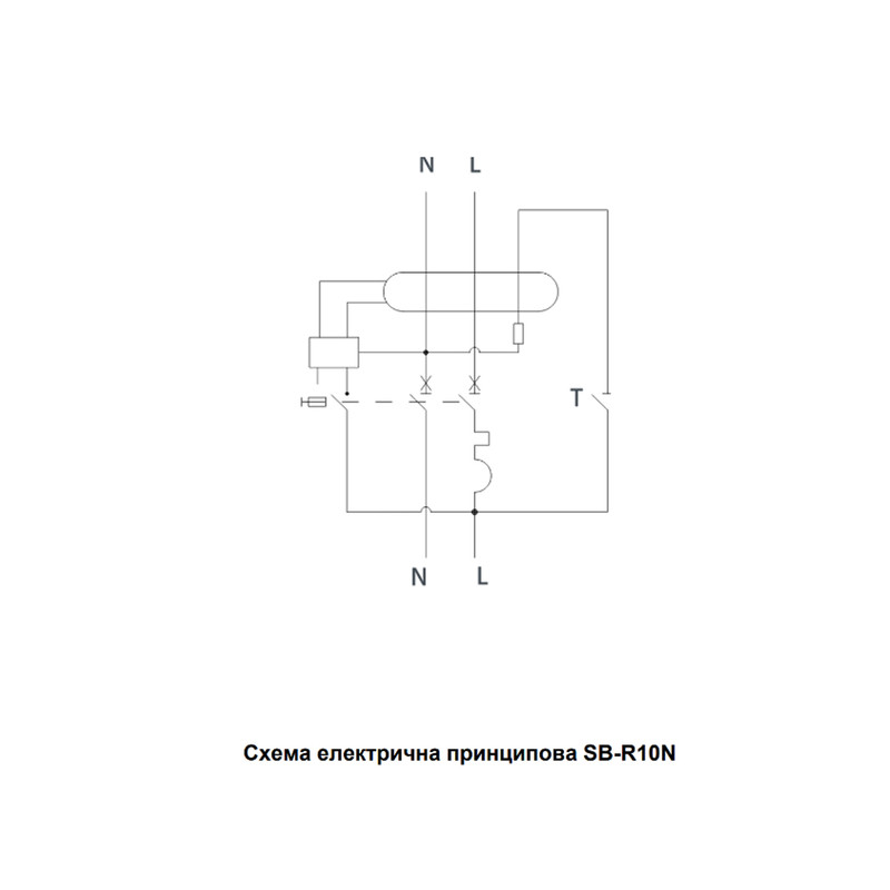 Диференційний вимикач 2P 6А 30мА 6кА "C" тип АС [RCBO-R10N-2-006-C-030-AC] SB-R10N UEC