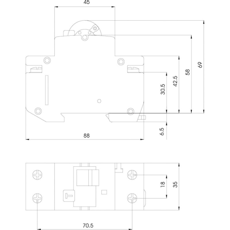 Дифференциальный выключатель 1P+N 16А 30мА 10кА "C" тип А [2173224] KZS-2M ETI
