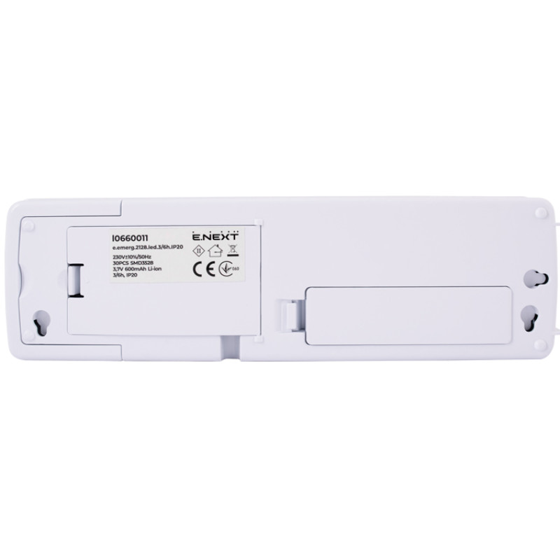 LED Світильник аварійний 2W 230V 200lm 600mAh 3/6годин IP20 214x63x37,5mm [l0660011] E.NEXT e.emerg.2128.led.3/6h.IP20
