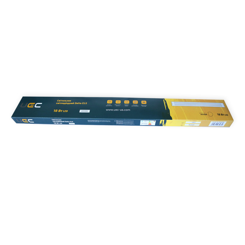 Светильник LED линейный 18W 230V 1200lm 4000K 600x23x75mm IP20 белый [CL5D-18-IP20OPN] Delta CL5 UEC