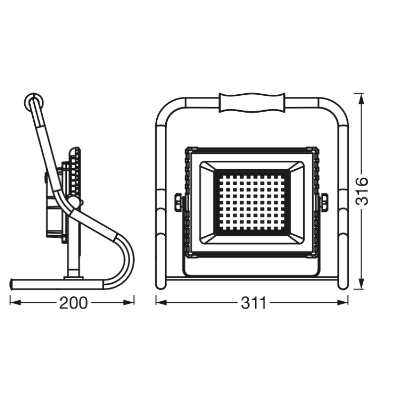Прожектор LED 30W 5V 2400lm 4000K IP44 311х316х200mm на аккумуляторе [4099854430336] Osram WORKLIGHT BATTERY