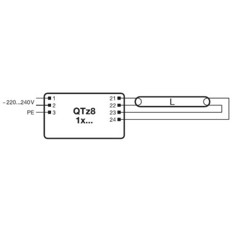 1x18 ЕПРА для люмінесцентних ламп T8 220-240V IP20 [4008321863263] QTZ8 Osram
