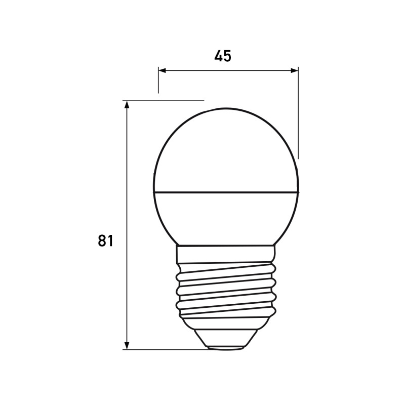 Лампа светодиодная 7W 220V 630lm 3000K E27 45x81mm шар [4262380665026] EUROLAMP LED-G45-07273(P)