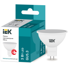 Лампа светодиодная 3W 220V 270lm 4000К GU5.3 47х49mm рефлекторная [LLE-MR16-3-230-40-GU5] ECO MR16 УЕК
