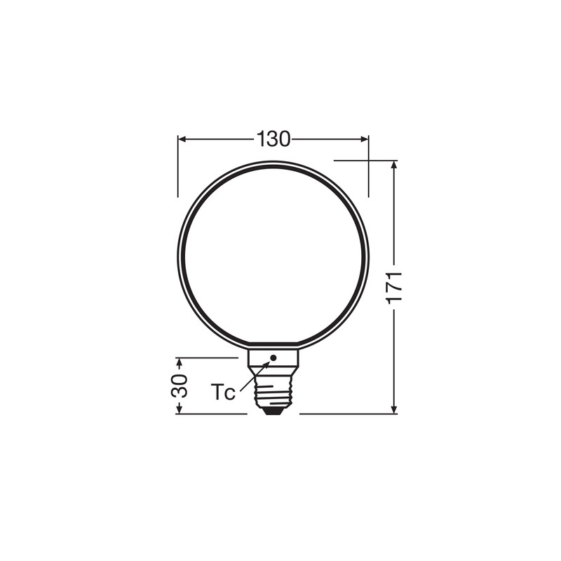 Лампа LED 4W 220V 110lm 1800K E27 DIM 130x171mm филаментная [4058075846104] Osram Vintage 1906 Globe Smoke