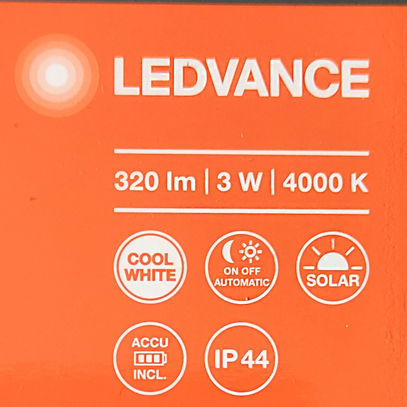 Светильник 3W 3.3V 320lm 4000K IP44 192х110х30mm [4058075267862] Ledvance DOORLED SOLAR SILVER
