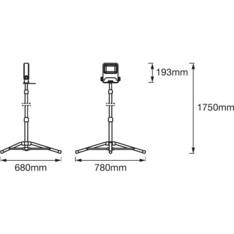 Прожектор LED 30W 220V 2700lm 4000K 1750x780x680mm IP65 со штативом [4058075213937] Ledvance Worklight Tripod