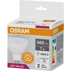 Лампа светодиодная 7W 220V 560lm 4000К GU5.3 50х46mm рефлекторная [4058075689343] led mr16 OSRAM