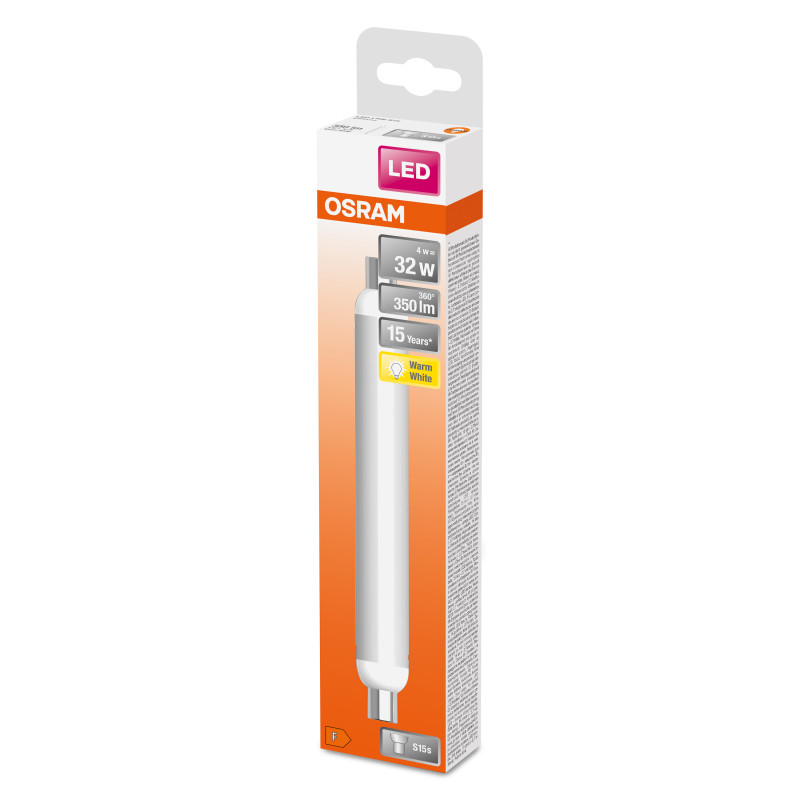 Лампа светодиодная 4W 220V 350lm 2700K S15s 26x221mm прямая [4058075699434] OSRAM LED LINE S15 / S19