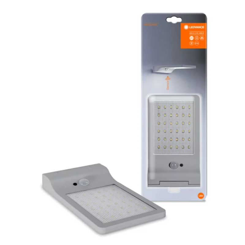 Светильник 3W 3.3V 320lm 4000K IP44 192х110х30mm [4058075267862] Ledvance DOORLED SOLAR SILVER