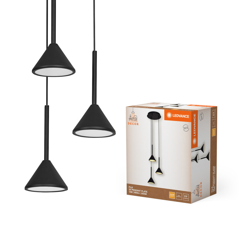 LED Светильник подвесной 13W 220V 500lm 3000K 290x1500mm [4058075841840] Ledvance DECOR FUJI 3XPENDANT PL