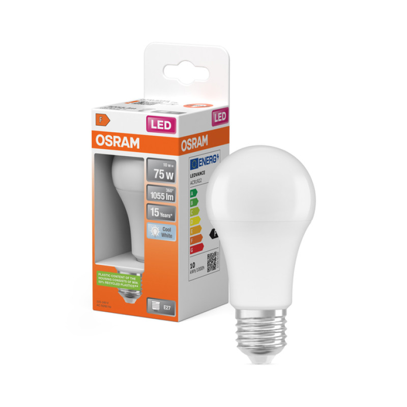 Лампа LED 10W 230V 1055lm 4000K E27 59x112mm груша [4058075304215] Star CL A75 Osram