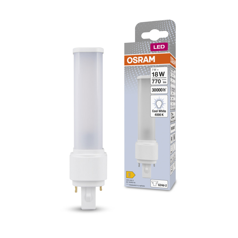 Лампа LED 7W 148mm 220V 770lm 4000К G24D-2 148х35mm пряма [4058075558502] OSRAM DULUX LED D EM&AC MAINS