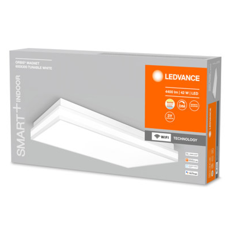 SMART потолочный светильник 42W 220V 4400lm 3000-6500K TW WIFI 600х86х300mm [4058075572713] Ledvance Magnet DIM