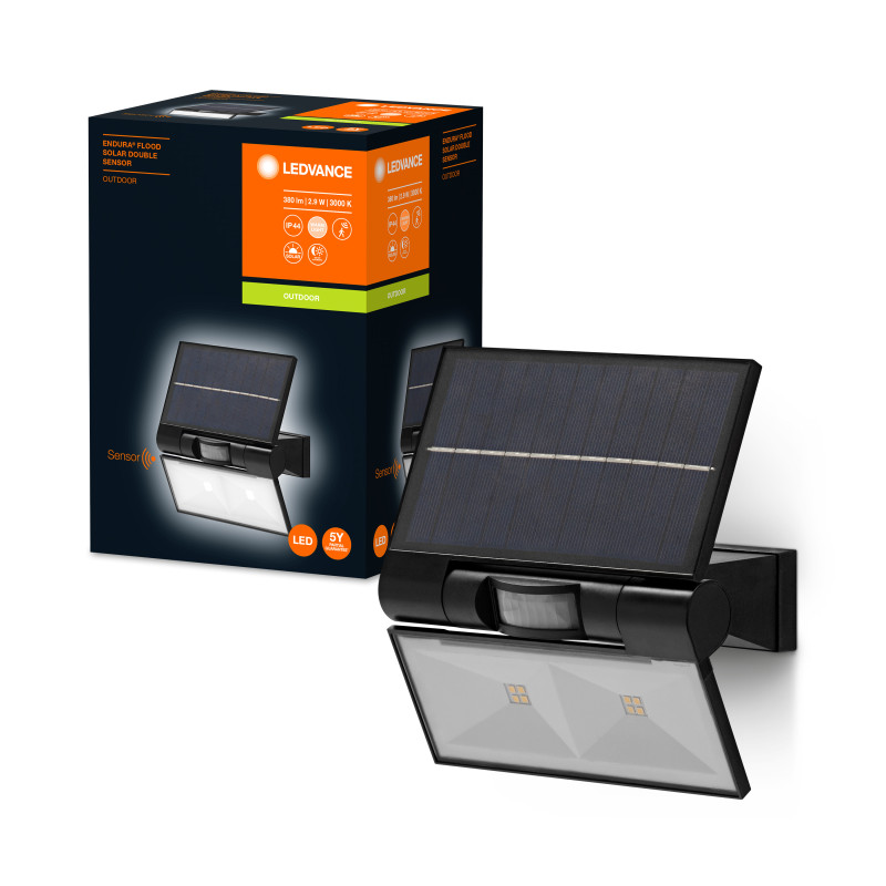 Светильник 2.9W 3.7V 3000K IP44 172х110mm [4058075576636] Ledvance ENDURA STYLE SOLAR DOUBLE