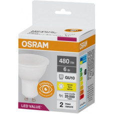 Лампа светодиодная 6W 220V 480lm 3000К GU10 50х54mm рефлекторная [4058075689626] led par16 OSRAM