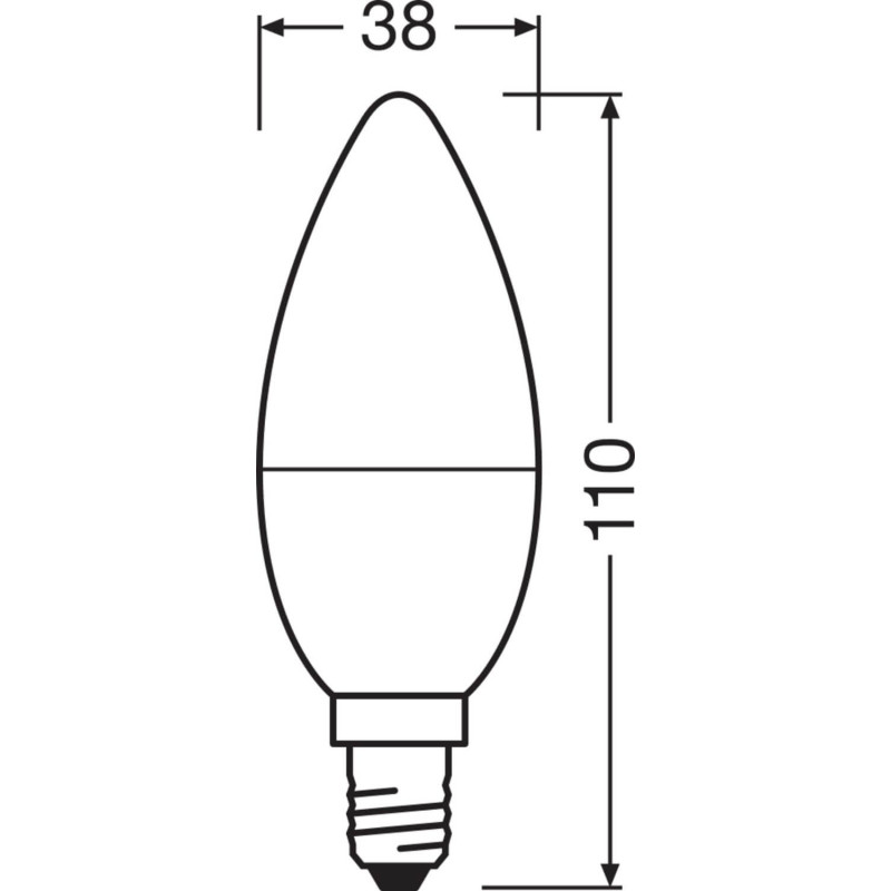 Лампа LED 7,5W 230V 806lm 6500K E14 38x110mm свічка [4058075311909] LED VALUE CL B60 OSRAM