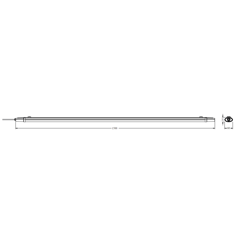 Cветильник LED линейный 48W 220V 5520lm 6500K 1500x60x35mm IP65 [4058075601673] Ledvance DP SLIM ECO 1500