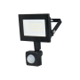 Прожектор LED 30W 230V 2400lm 6500K 122x140x40mm с датчиком движения черный [SLC-30-IP54-MS-B] Delta SLC-MS UEC