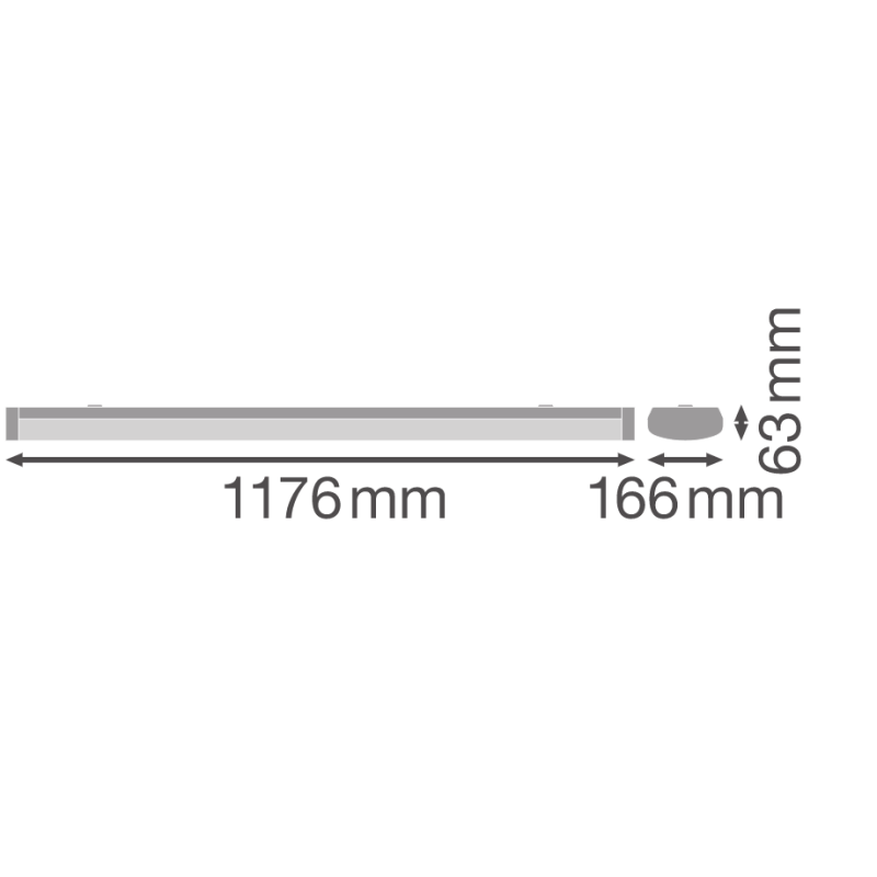 Светильник LED линейный 32W 220V 4384lm 4000K 1176x166x63mm IP44 [4058075733114] Ledvance LN SF 1200 P