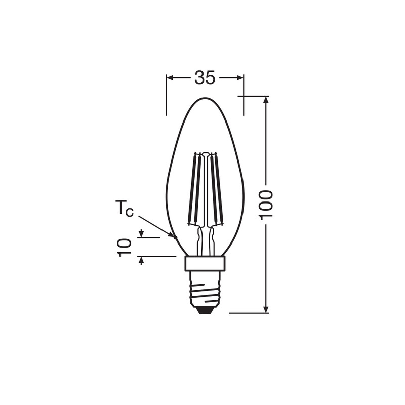 Лампа светодиодная 4W 220V 410lm 2400K E14 филаментная 35x100mm [4099854091476] OSRAM Vintage 1906 Classic B 35 Gold