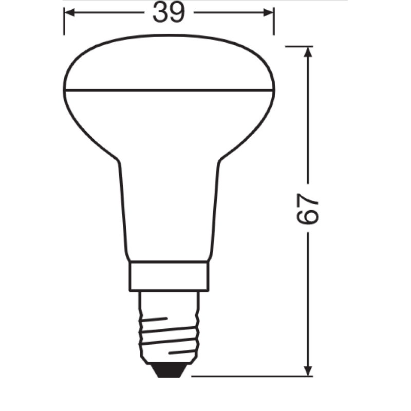 Лампа светодиодная рефлекторная 1.5W 220V 110lm 2700К E14 39х70mm гриб [4058075433243] LED STAR R39 OSRAM